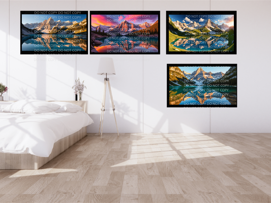 Mountain and Lake View Digital Art in SVG PNG File Formats