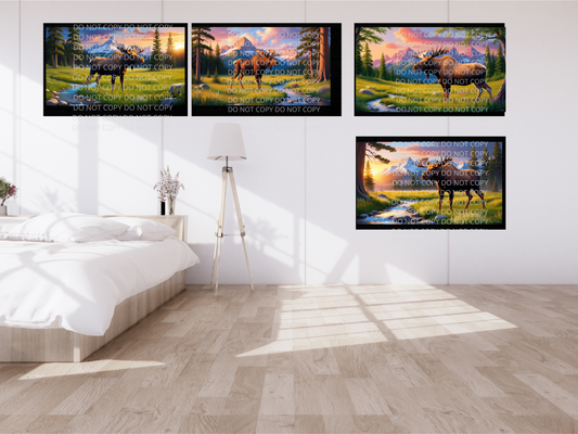 Single Moose With Scenery Digital Art in PDF SVG PNG File Formats