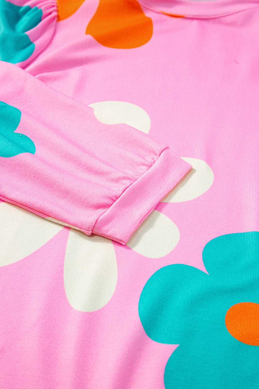 Full Size Printed Round Neck Top