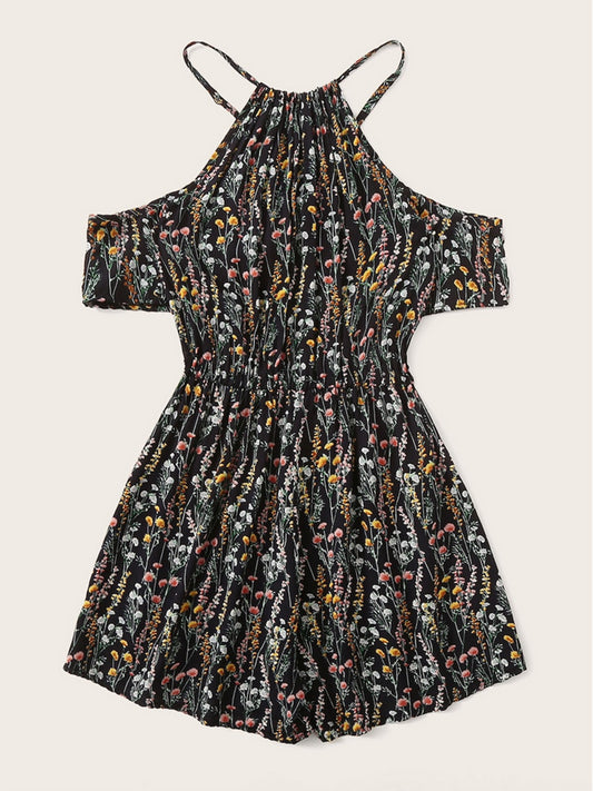 Beautiful Bea Tied Printed Short Sleeve Romper