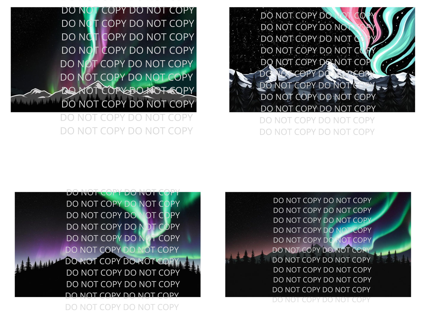 Northern Lights Digital Art in PDF SVG PNG File Formats