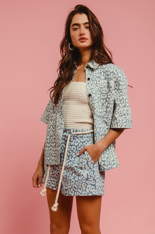 BiBi Rope Belt Leopard Shorts - Brand BiBi