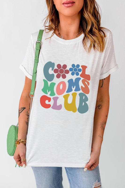 Full Size COOL MOMS CLUB Round Neck Short Sleeve T-Shirt
