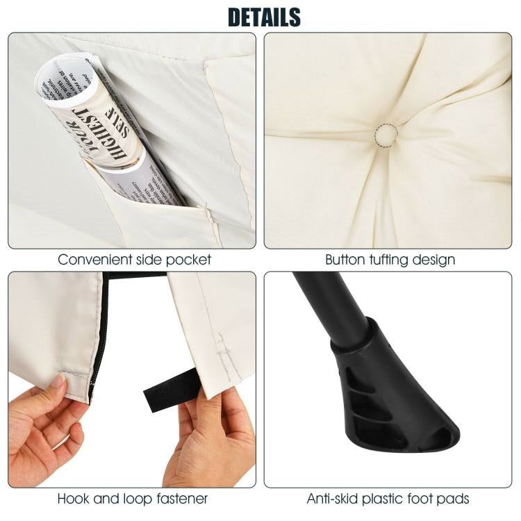 Modern Cushioned Accent Chair with Side Pocket Upholstered Fabric