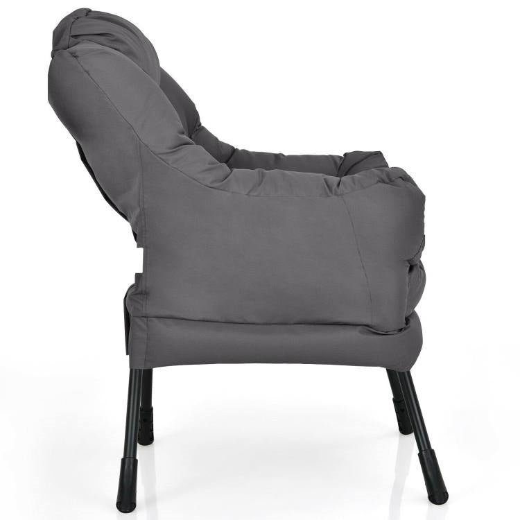 Modern Cushioned Accent Chair with Side Pocket Upholstered Fabric