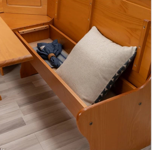 Reversible 3-Piece Corner Dining Set Light Honey Natural Wood Finish