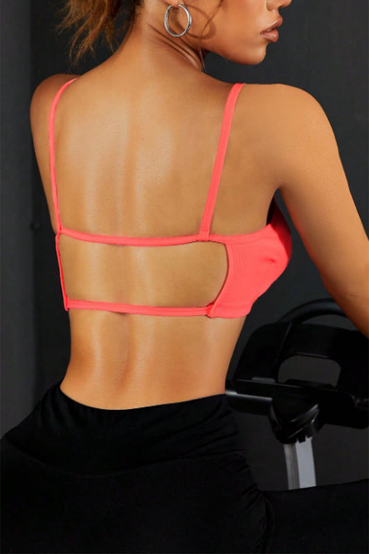 Coral Backless Sports Cami