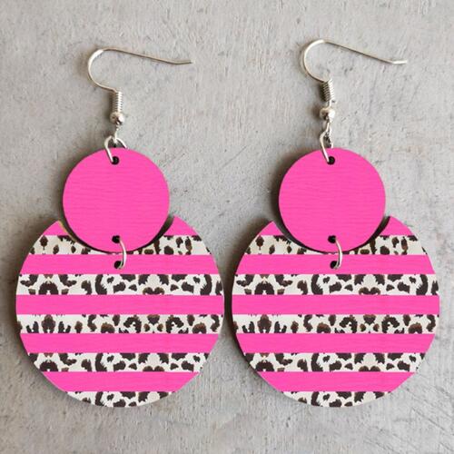 Xylem Hot Pink Leopard Dangle Earrings