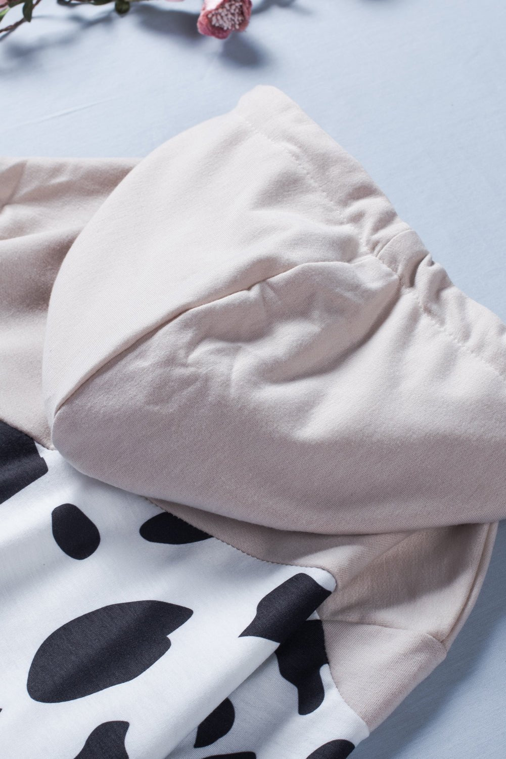 Full Size Animal Cow Print Color Block Hoodie with Pockets