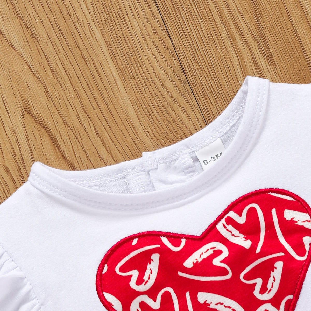 LITTLE GIRLS Valentine's Day Baby Heart Graphic Tulle Bodysuit Dress SZ 0M-12M