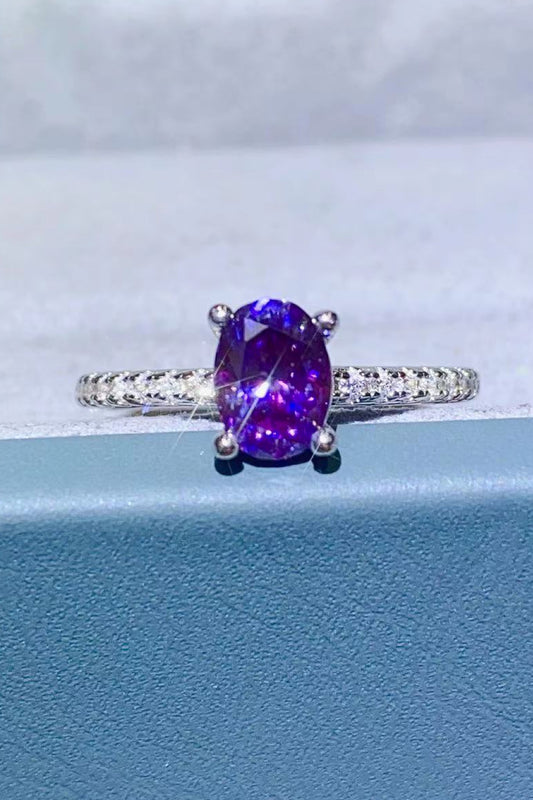 Women's 1 Carat Purple Moissanite 4-Prong Ring *