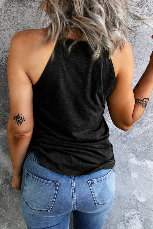 SALTYMIND Full Size Graphic Grecian Neck Tank