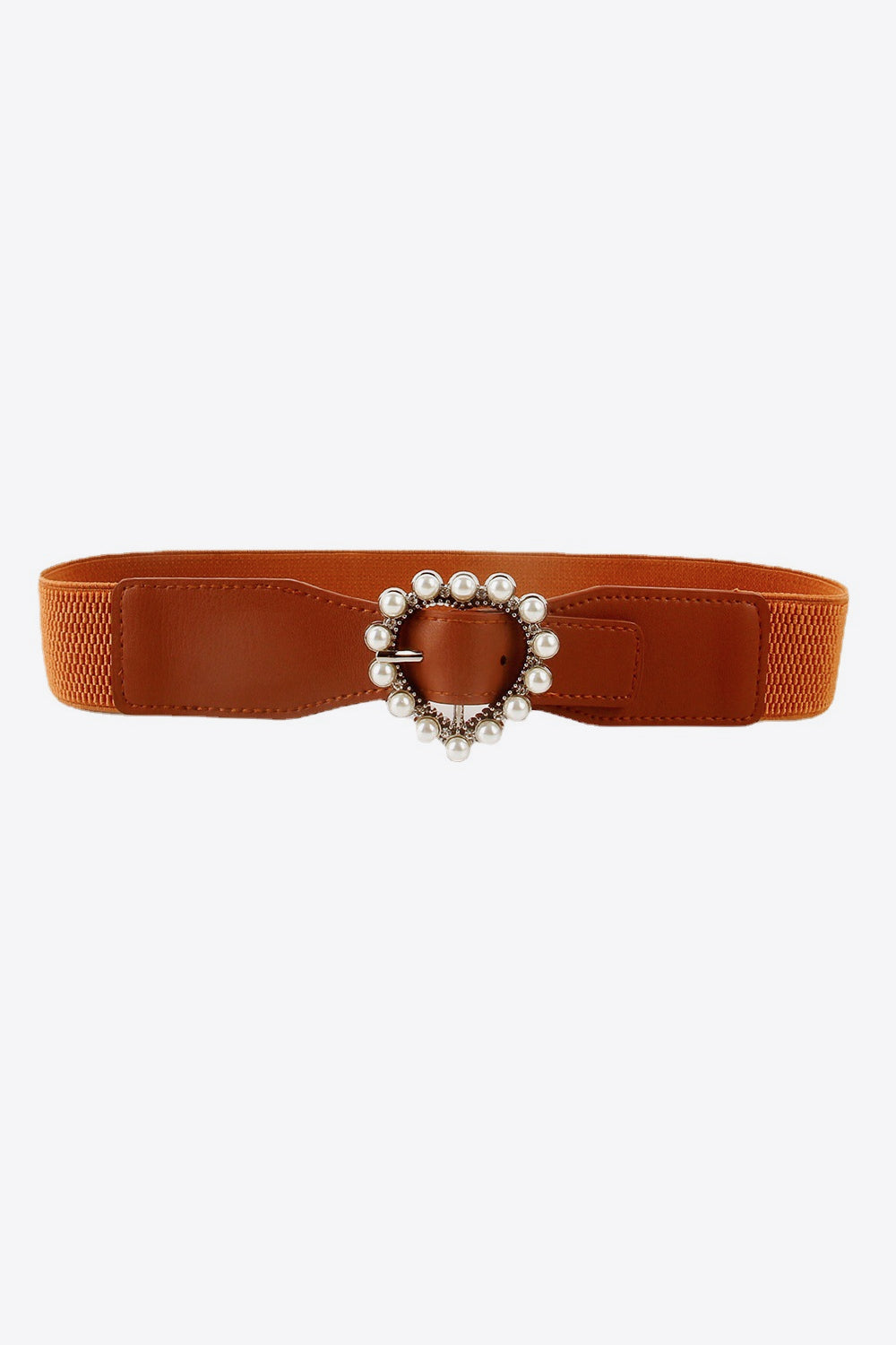 TranquilNights Pearl Heart Buckle Elastic Belt