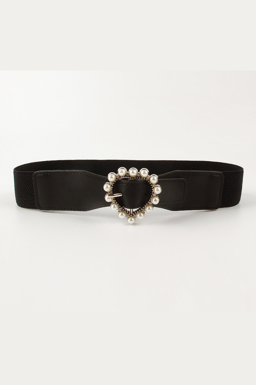 TranquilNights Pearl Heart Buckle Elastic Belt