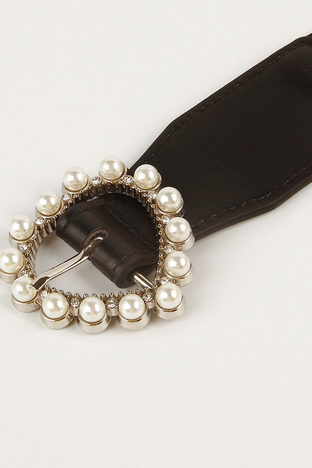 TranquilNights Pearl Heart Buckle Elastic Belt