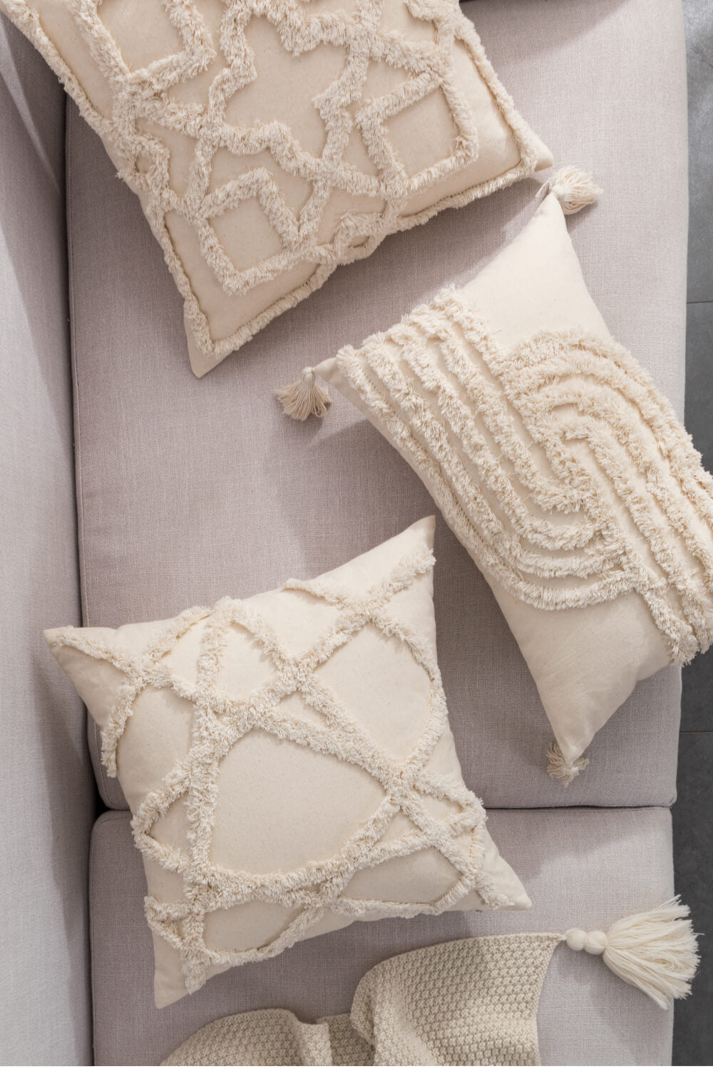 Stunning Assorted Fringe Swirl Trim Decorative Throw Pillow Case