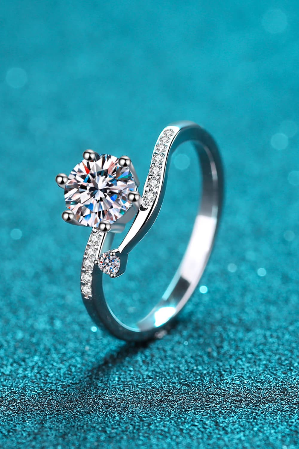 1 Carat Moissanite 925 Sterling Silver Bypass Ring 💜