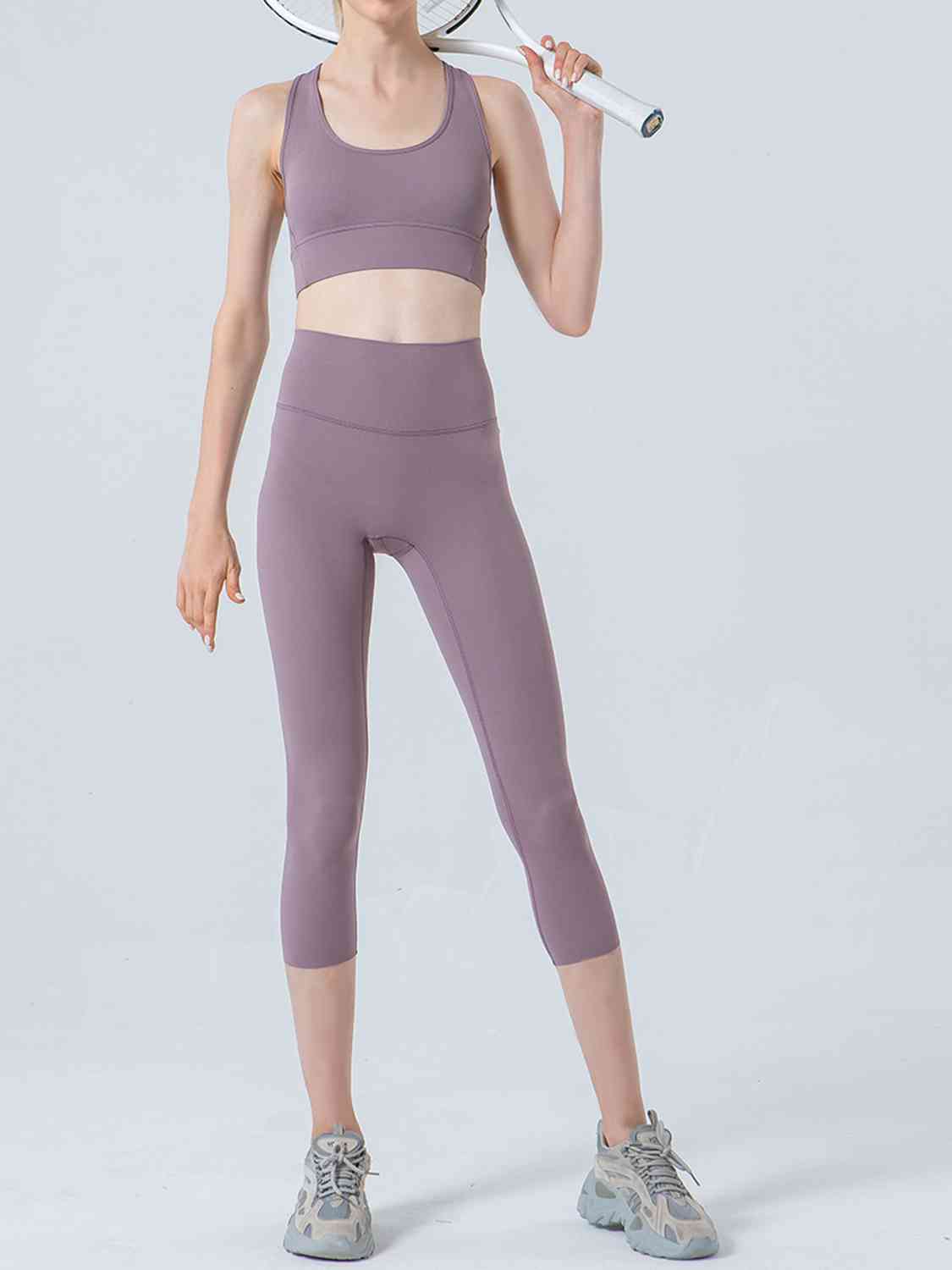 Full Size Wide Waistband Cropped Sports Leggings