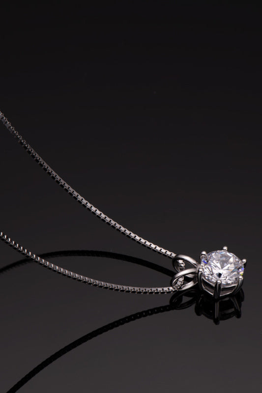 925 Sterling Silver 1 Carat Moissanite Women's Pendant Necklace *