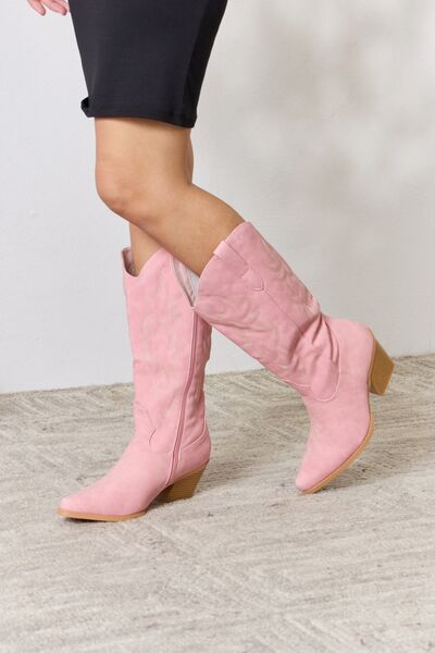 Forever Link Pink Knee High Cowboy Boots