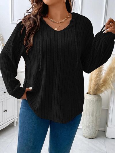 Women's BeautyEve Plus Size Drawstring Dropped Shoulder Hooded T-Shirt