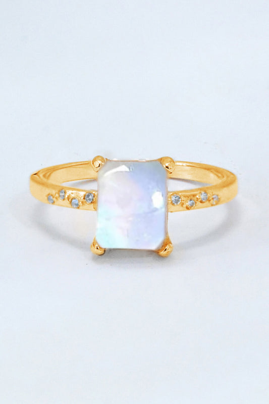 Square Moonstone Ring