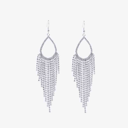 Silver Glistening Alloy Dangle Earrings