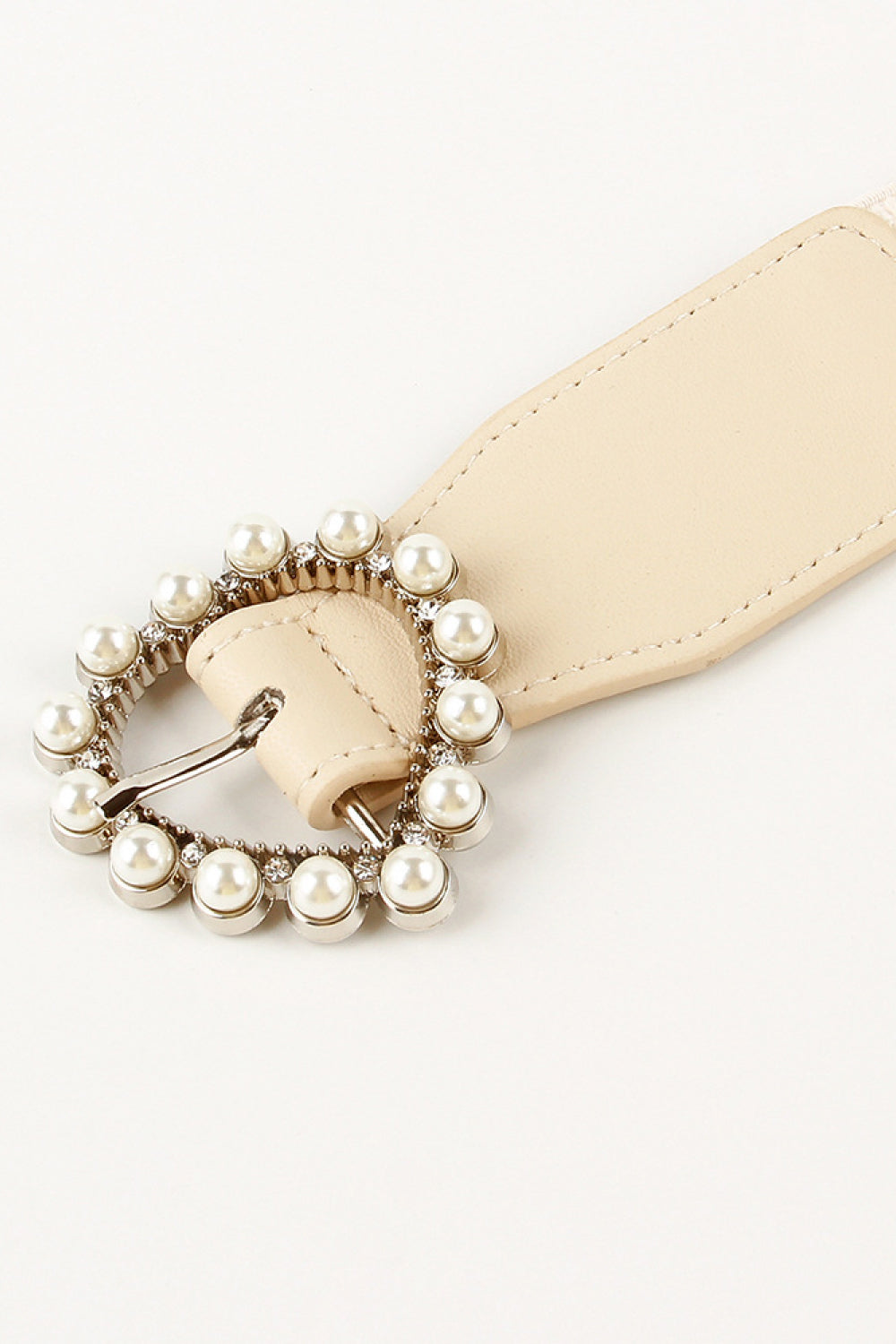 TranquilNights Pearl Heart Buckle Elastic Belt