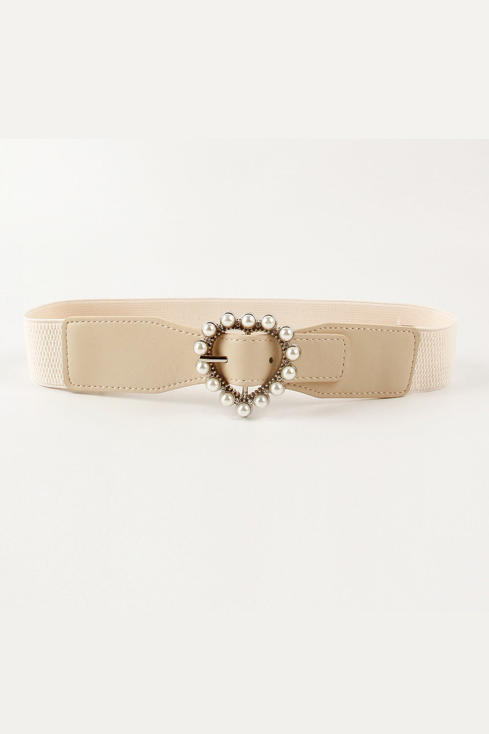 TranquilNights Pearl Heart Buckle Elastic Belt