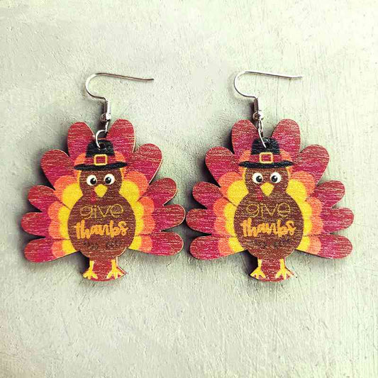 SEASONAL Thanksgiving Turkey Drop Earrings