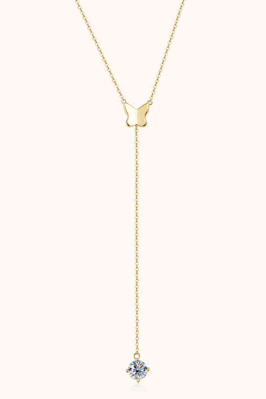 1 Carat Moissanite 925 Sterling Butterfly Silver Necklace 💜