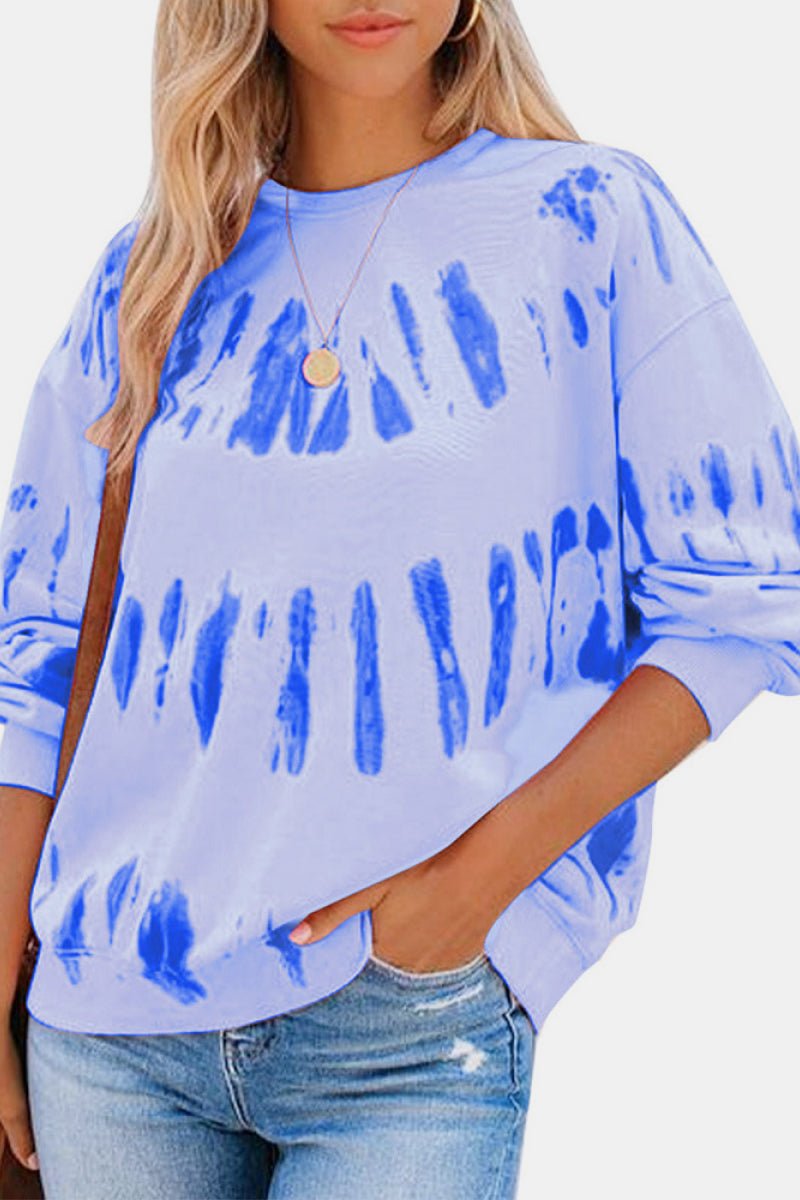 Malibu Dreams Full Size Tie Dye Round Neck Sweatshirt *