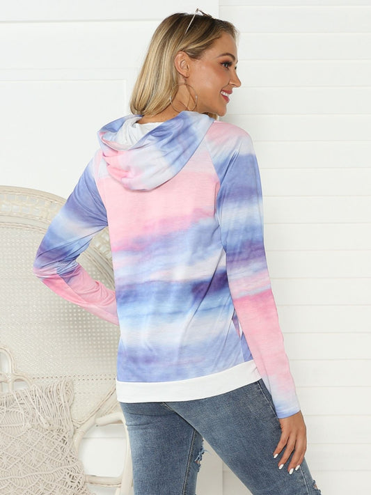 SO CHIC Full Size Tie-Dye Long Sleeve Hoodie