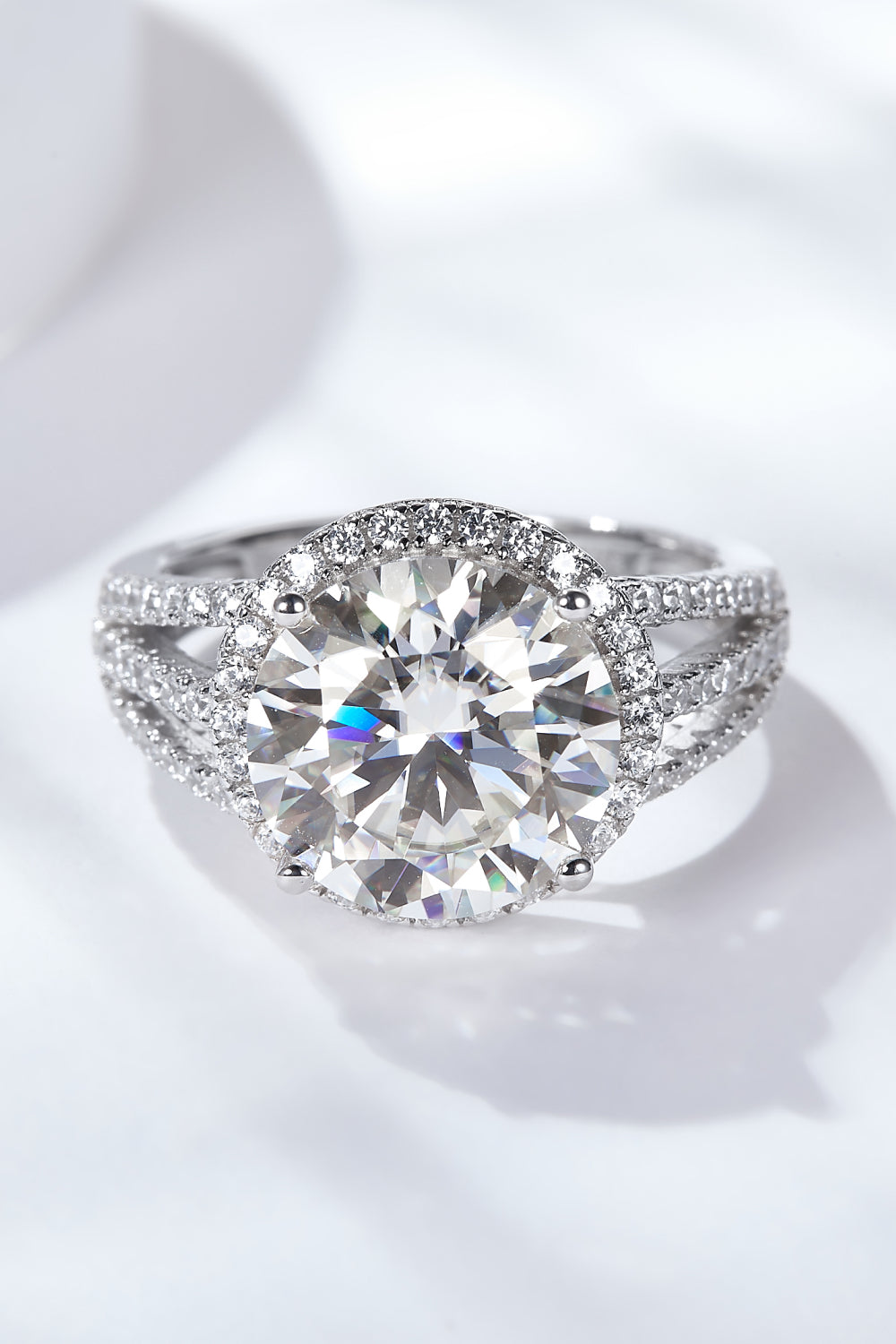 Women's 5 Carat Moissanite Split Shank Ring