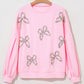 Bow Round Neck Long Sleeve Sweatshirt