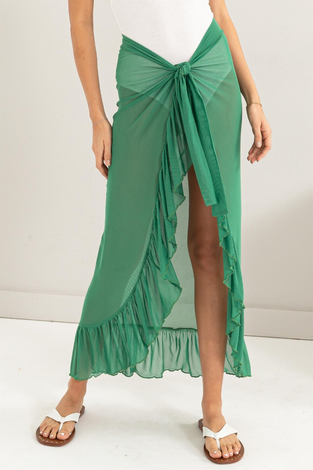 HYFVE Ruffle Trim Cover Up Sarong Skirt *