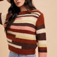 Annie Wear Color Block Round Neck Long Sleeve Sweater