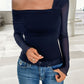 Ruched Asymmetrical Long Sleeve T-Shirt