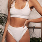 Scoop Neck Wide Strap Two-Piece Swim Set