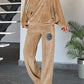 Full Size Boat Neck Long Sleeve Top and Pants Set