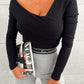 Asymmetrical Single Shoulder Long Sleeve T-Shirt