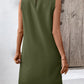 Pocketed Round Neck Sleeveless Mini Dress