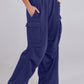 Elastic Waist Wide Leg Pants with Pockets