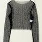 Pearl Long Sleeve Mesh Cropped Top