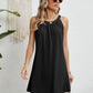 Eyelet Grecian Neck Mini Dress