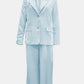 Side Striped Long Sleeve Blazer and Pants Set