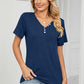 Decorative Button V-Neck T-Shirt