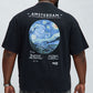Vincent Van Gogh Starry Night Oversized Short Sleeve Tee - Black