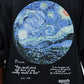 Vincent Van Gogh Starry Night Oversized Short Sleeve Tee - Black