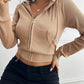 Devine Zip Up Long Sleeve Hooded Outerwear